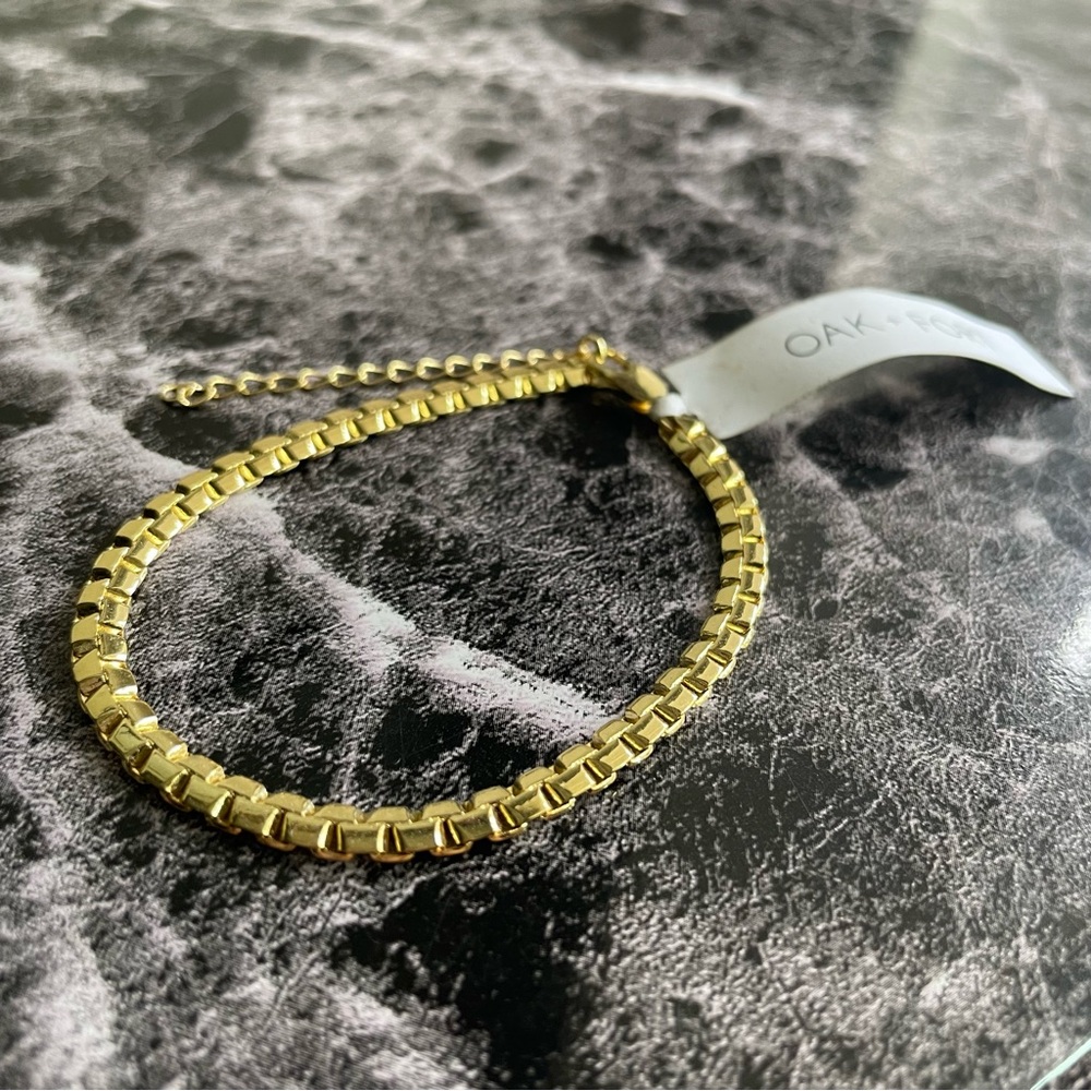 Oak + Fort Women’s Gold Chain Adjustable Bracelet NEW With Tags - Picture 2 of 4
